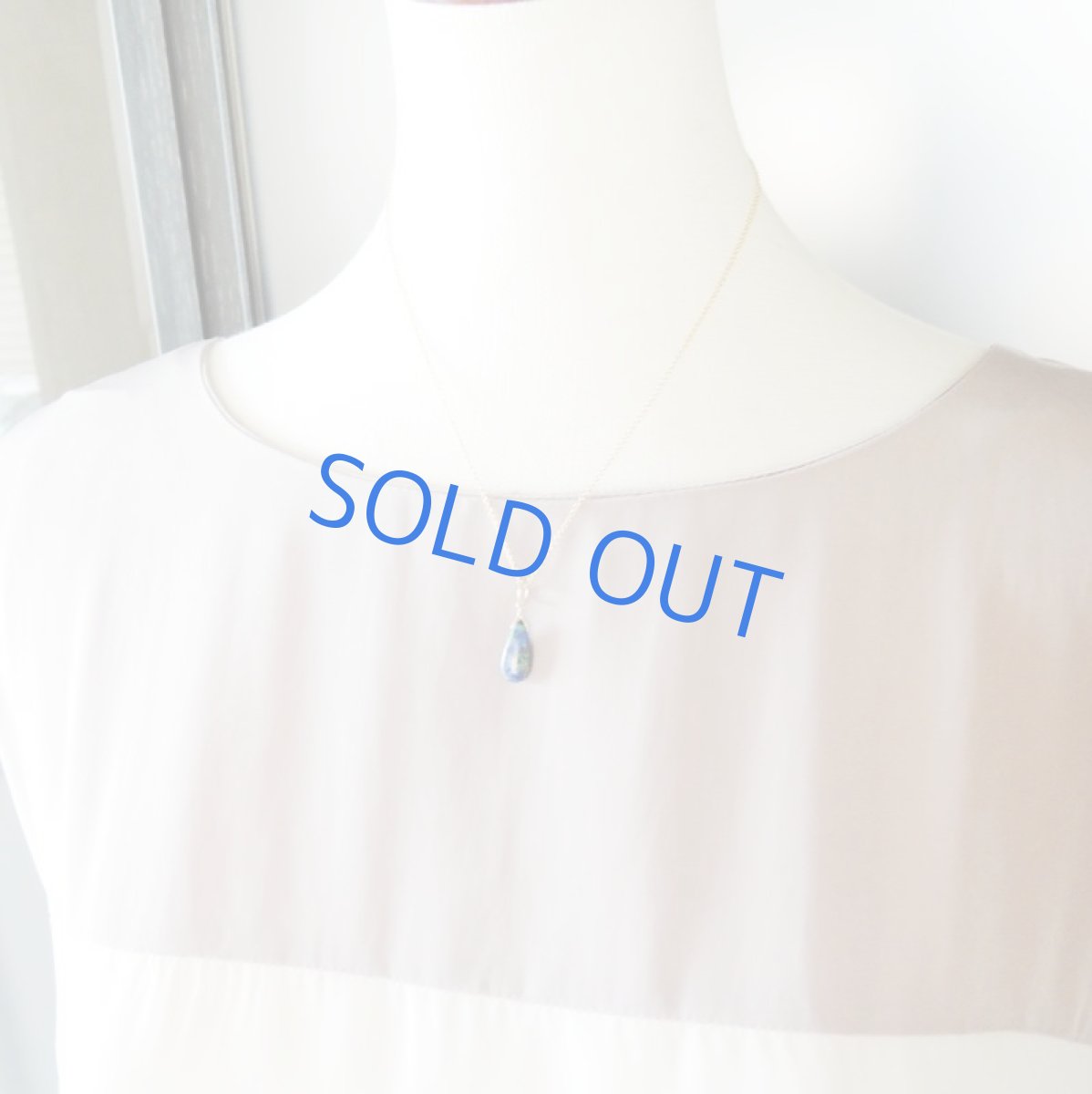 画像6: 【限定数のみ】ラピス×ターコイズ×カッパー　ペアシェイプ　一粒ネックレス　約40cm14kgfネックレス (6)