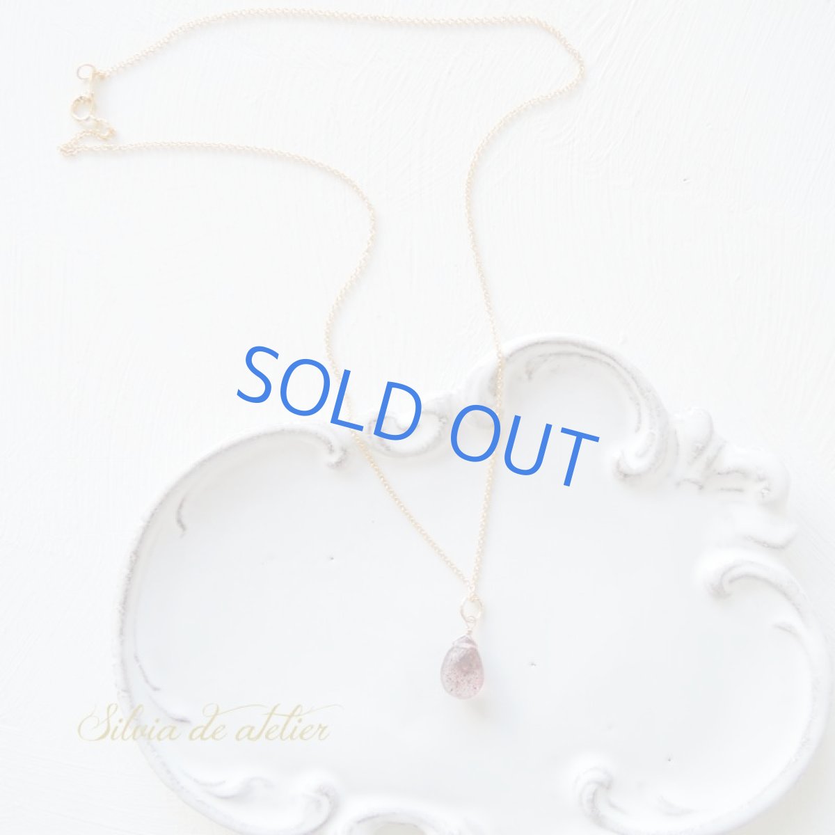 画像3: 【1点もの・レッドブラックD】AAAエレスチャルクォーツ ペアシェイプ 14kgfチェーンネックレス  (3)