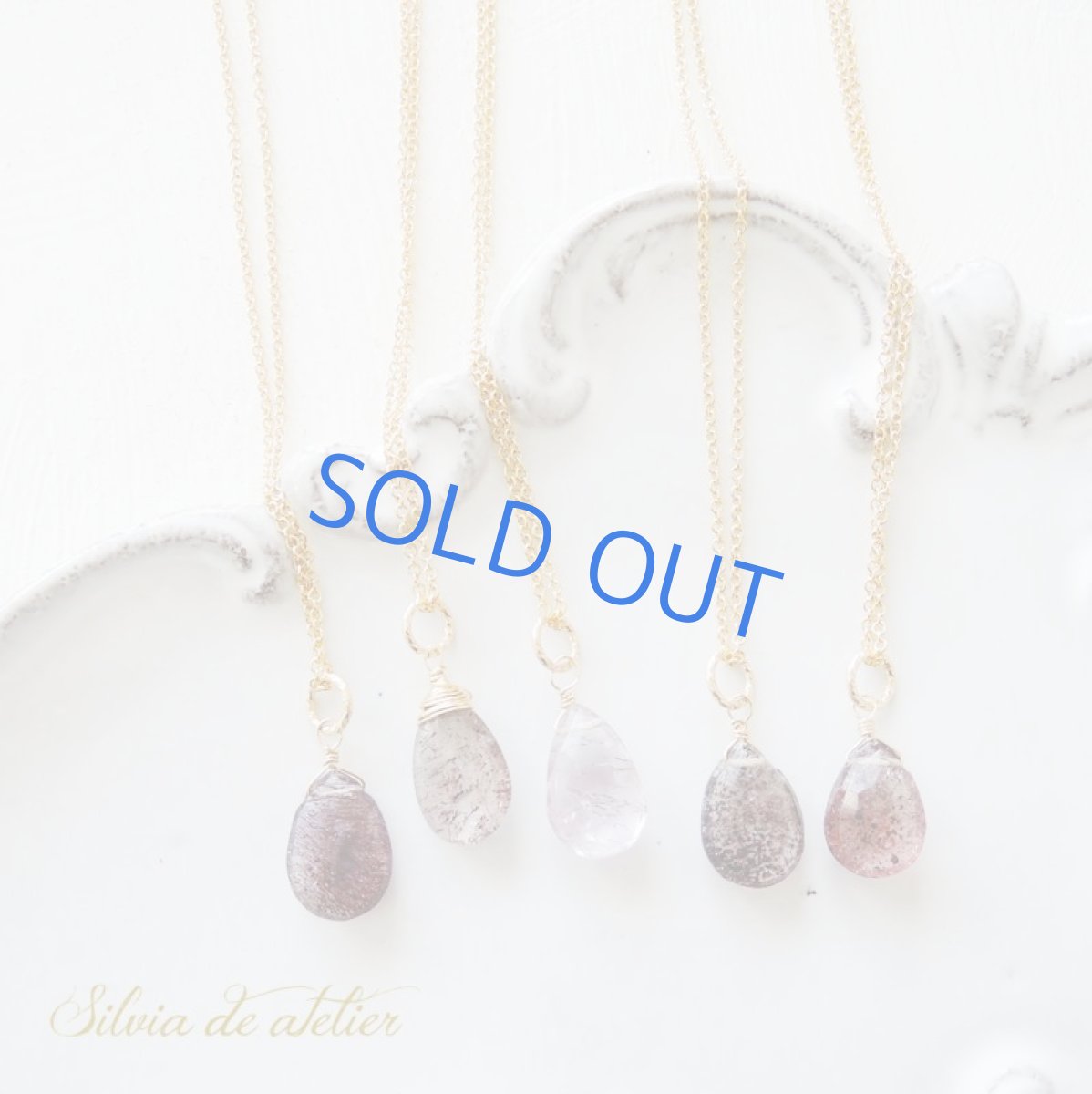 画像7: 【1点もの・レッドブラックD】AAAエレスチャルクォーツ ペアシェイプ 14kgfチェーンネックレス  (7)