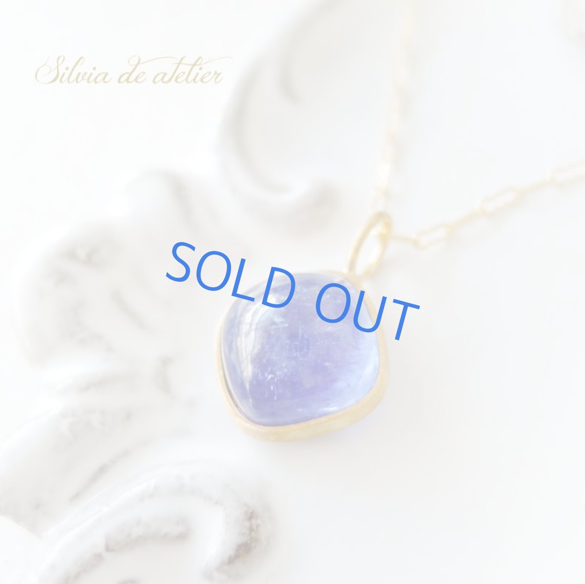 画像2: 【1点もの・マットフレームB】4Aランク タンザナイト ひし型 14kgfネックレス約50cm (2)