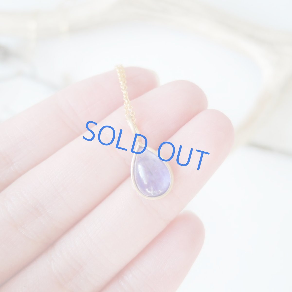 画像6: 【1点もの・マットフレームA】4Aランク タンザナイト ティアドロップ型 14kgfネックレス約40cm (6)