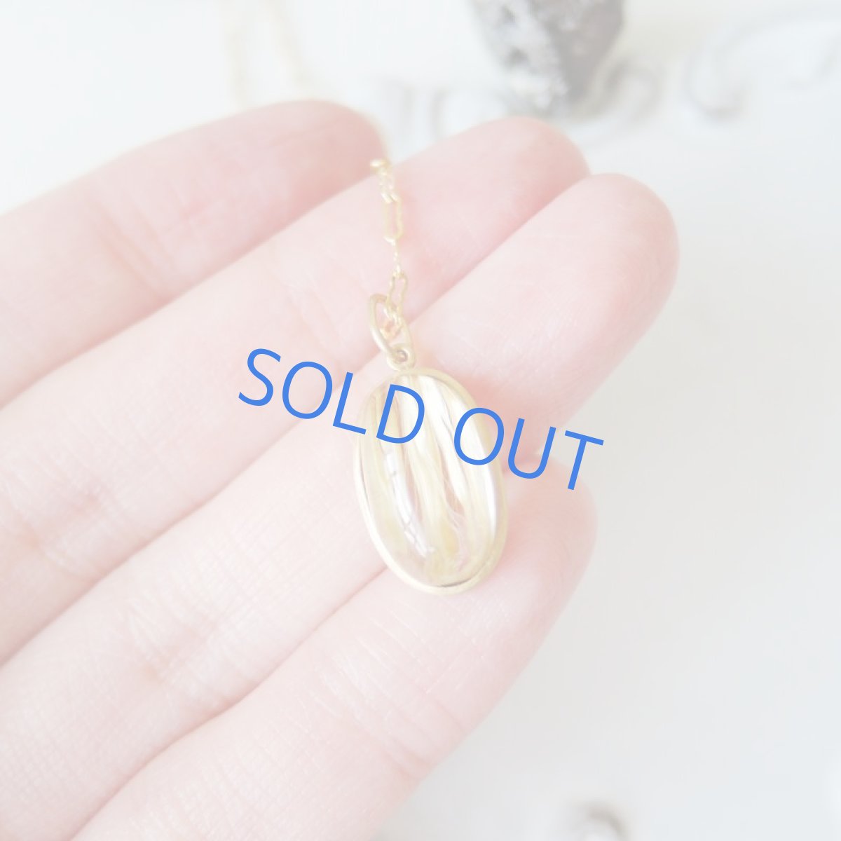 画像4: 1点もの　ブラジル産タイチンルチルクォーツ　フレームペンダント　14kgf約50cmネックレス (4)