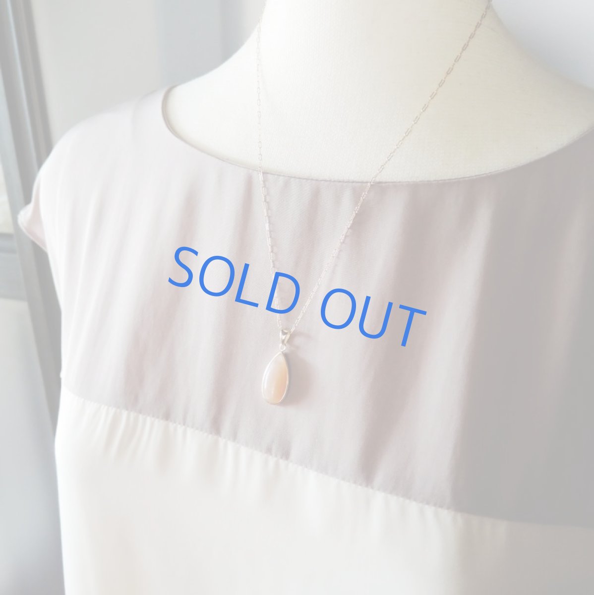 画像6: 残り1　サンストーンペアシェイプ　フレームペンダント　14kgf約50cmネックレス (6)