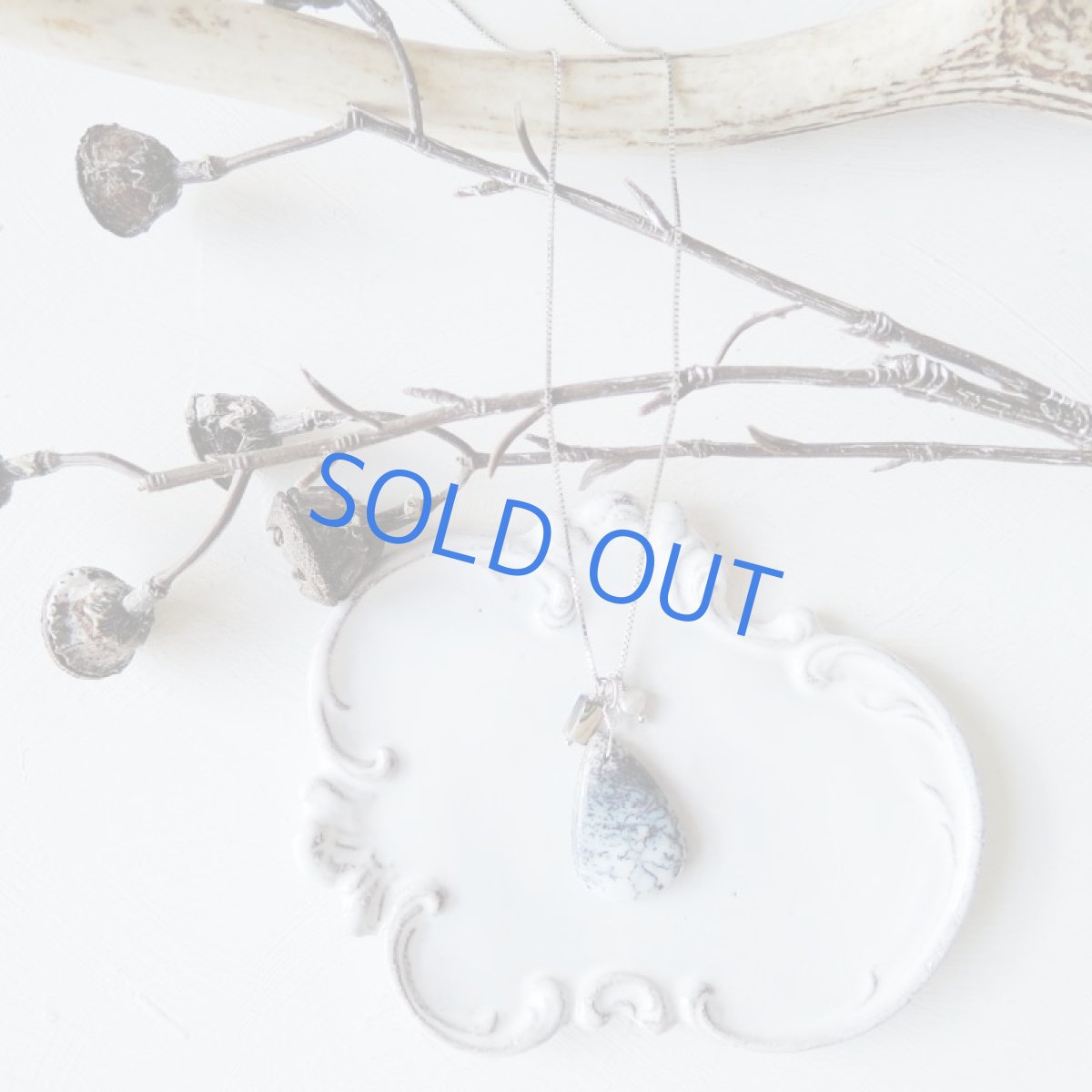 画像4: 1点もの デンドリティックオパール シルバーチェーン ミディアムネックレス (4)