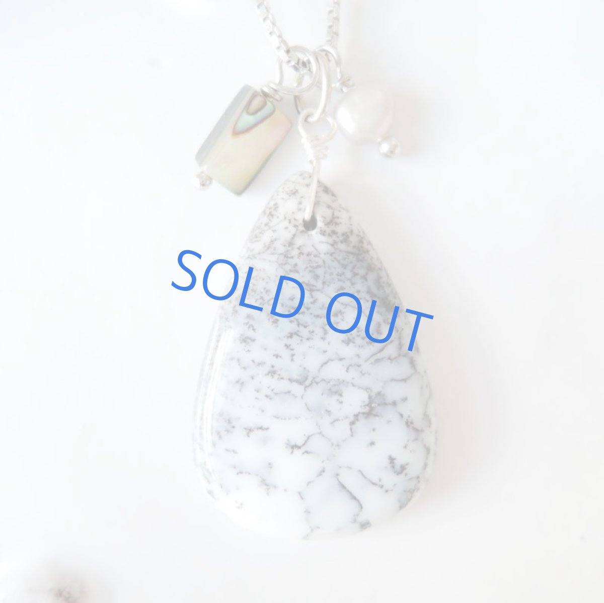 画像2: 1点もの デンドリティックオパール シルバーチェーン ミディアムネックレス (2)