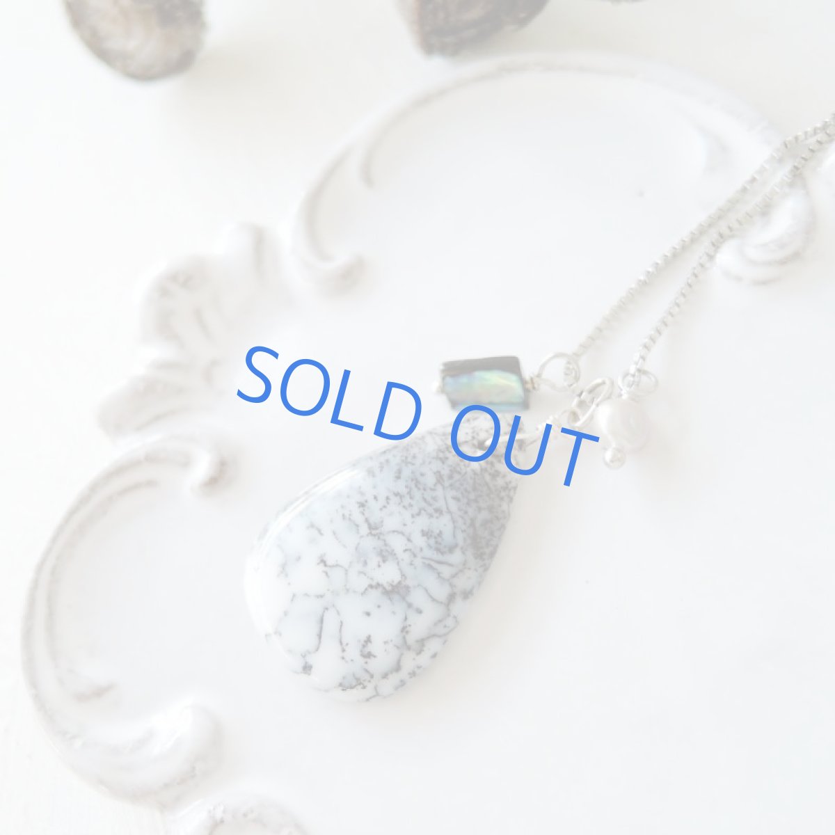 画像5: 1点もの デンドリティックオパール シルバーチェーン ミディアムネックレス (5)