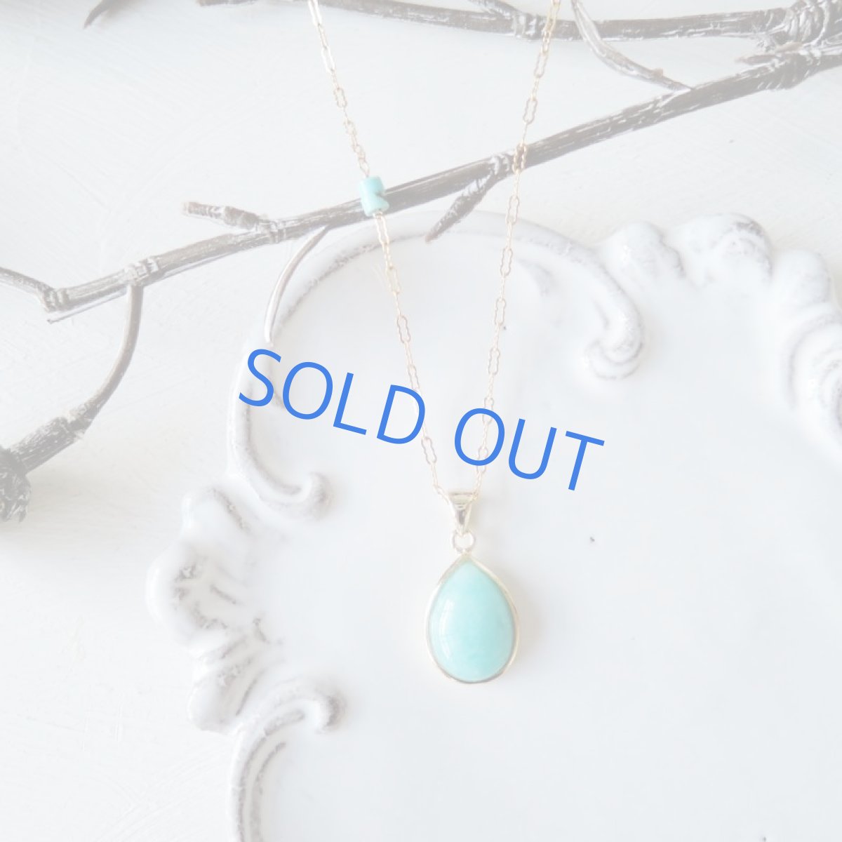 画像5: 訳あり・残り1 ペルー産アマゾナイト ペアシェイプ フレームペンダント 14kgf約50cmネックレス (5)