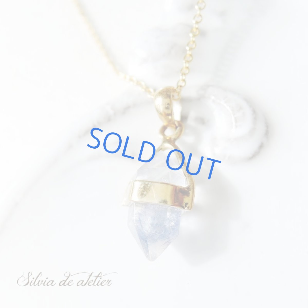 画像2: 【1点もの・B】デュモルチェライトインクォーツ 結晶体 ペンダント 約40cm14kgfネックレス (2)