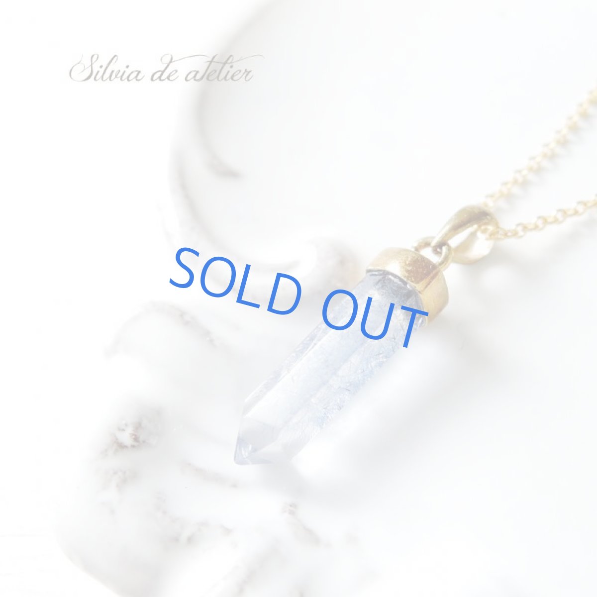 画像2: 【1点もの・C】デュモルチェライトインクォーツ　結晶体　ペンダント　約40cm14kgfネックレス (2)