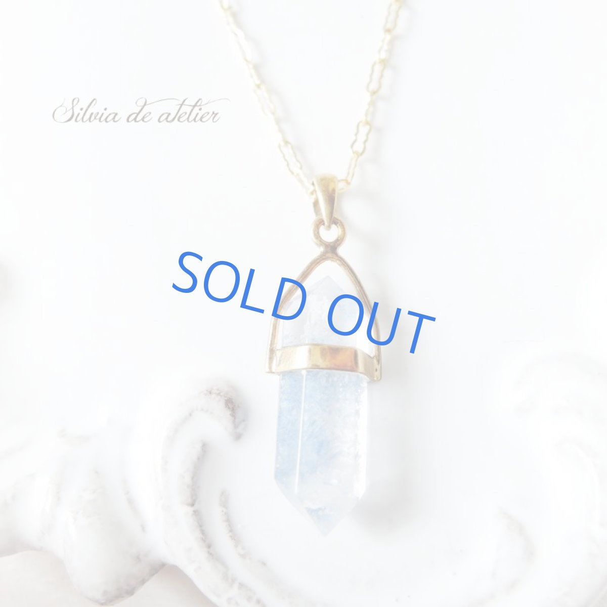 画像2: 【1点もの・A】デュモルチェライトインクォーツ 結晶体 ペンダント 約50cm14kgfネックレス (2)