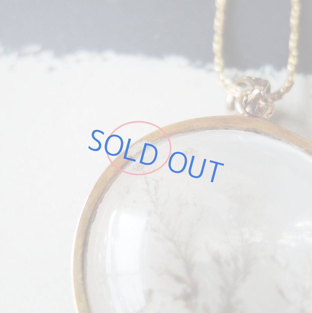 画像5: 【1点もの・ラウンド大粒】ブラジル産 デンドリティッククォーツ ペンダント vintageチェーンネックレス約60cm (5)