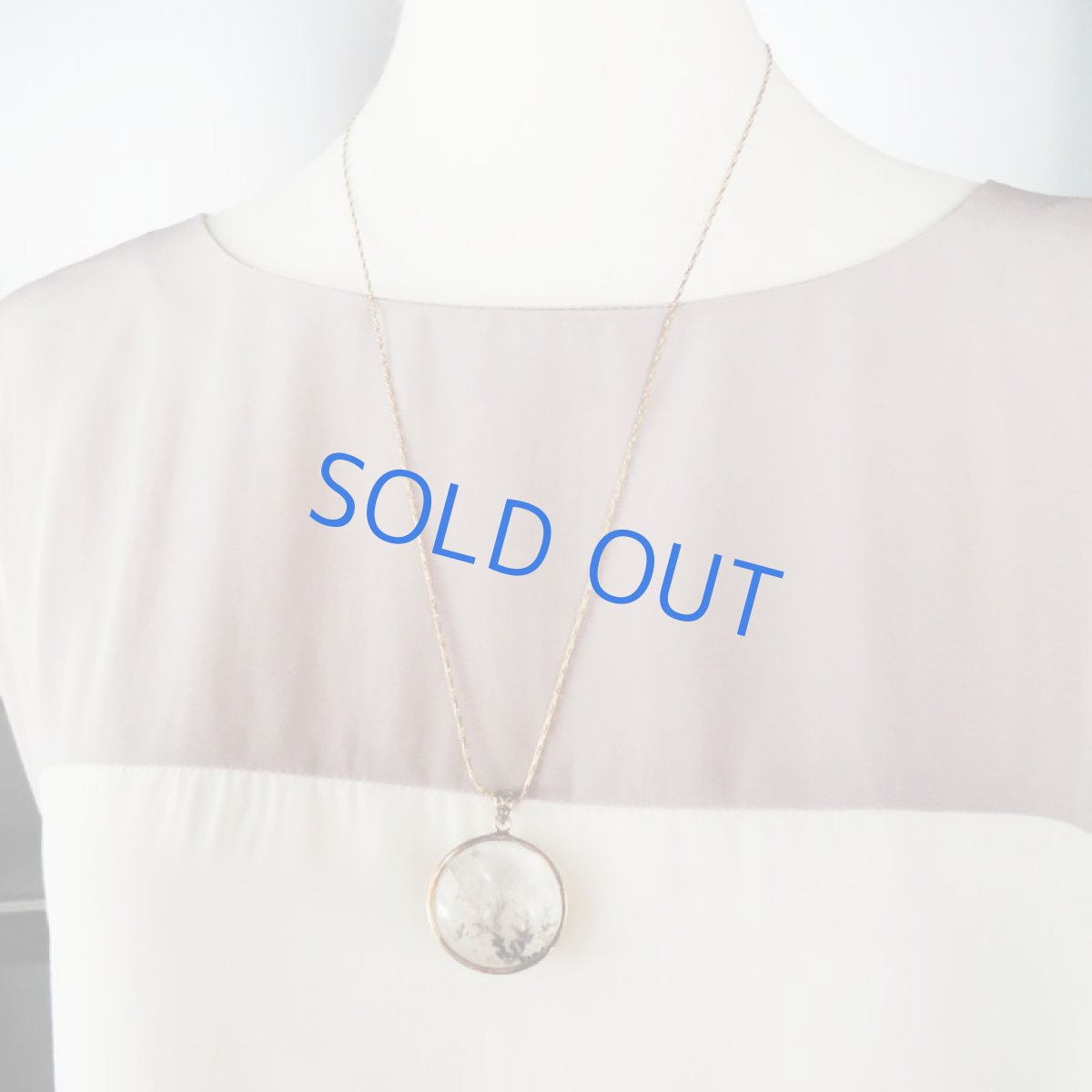 画像7: 【1点もの・ラウンド大粒】ブラジル産 デンドリティッククォーツ ペンダント vintageチェーンネックレス約60cm (7)