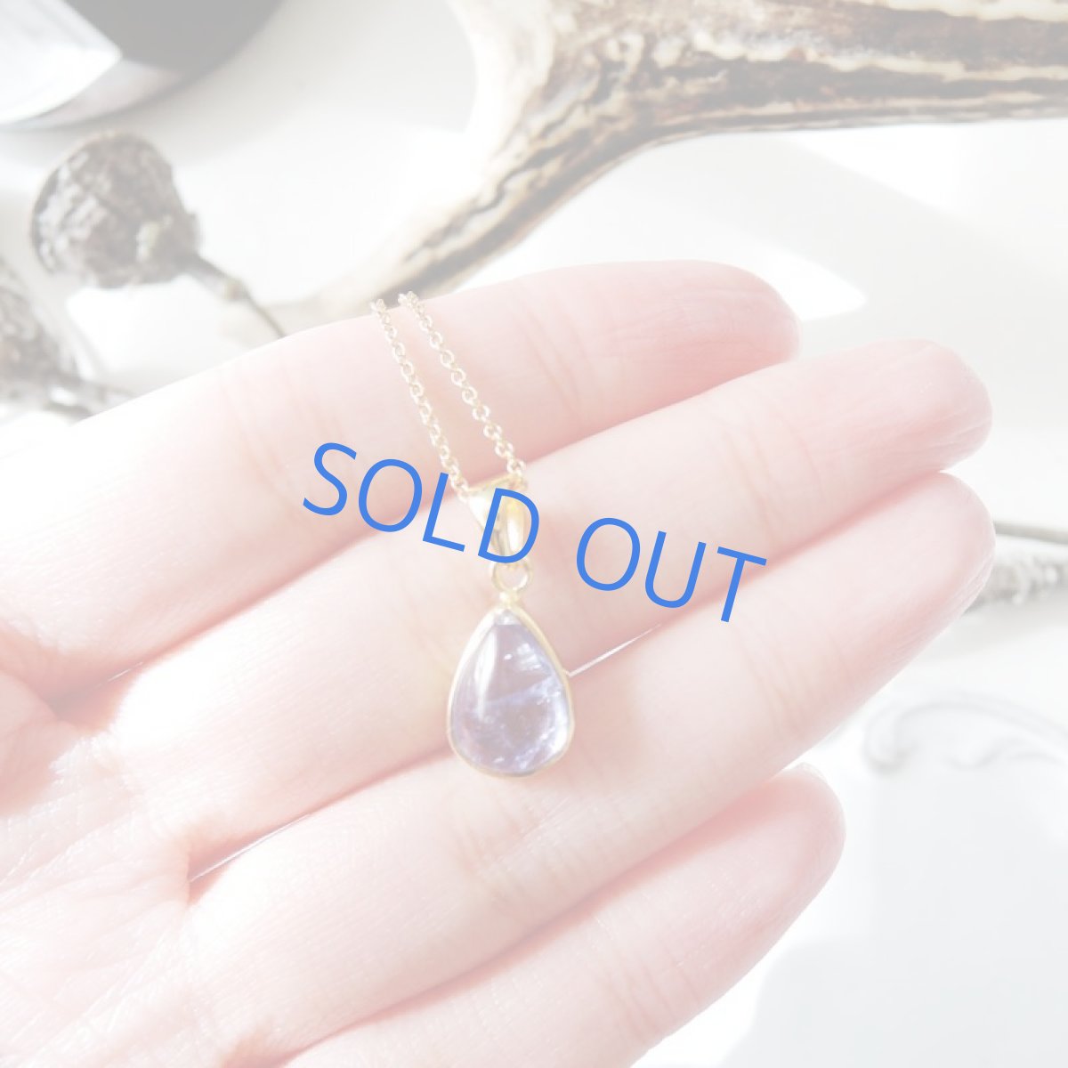 画像2: 【1点もの・ティアD】AAA タンザナイト しずく型 14kgfネックレス約40cm (2)