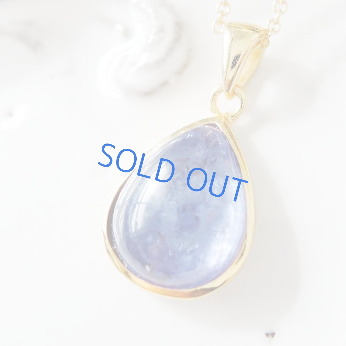 画像2: 【1点もの・ティアB】AAA タンザナイト 滴型 14kgfネックレス約40cm  (2)