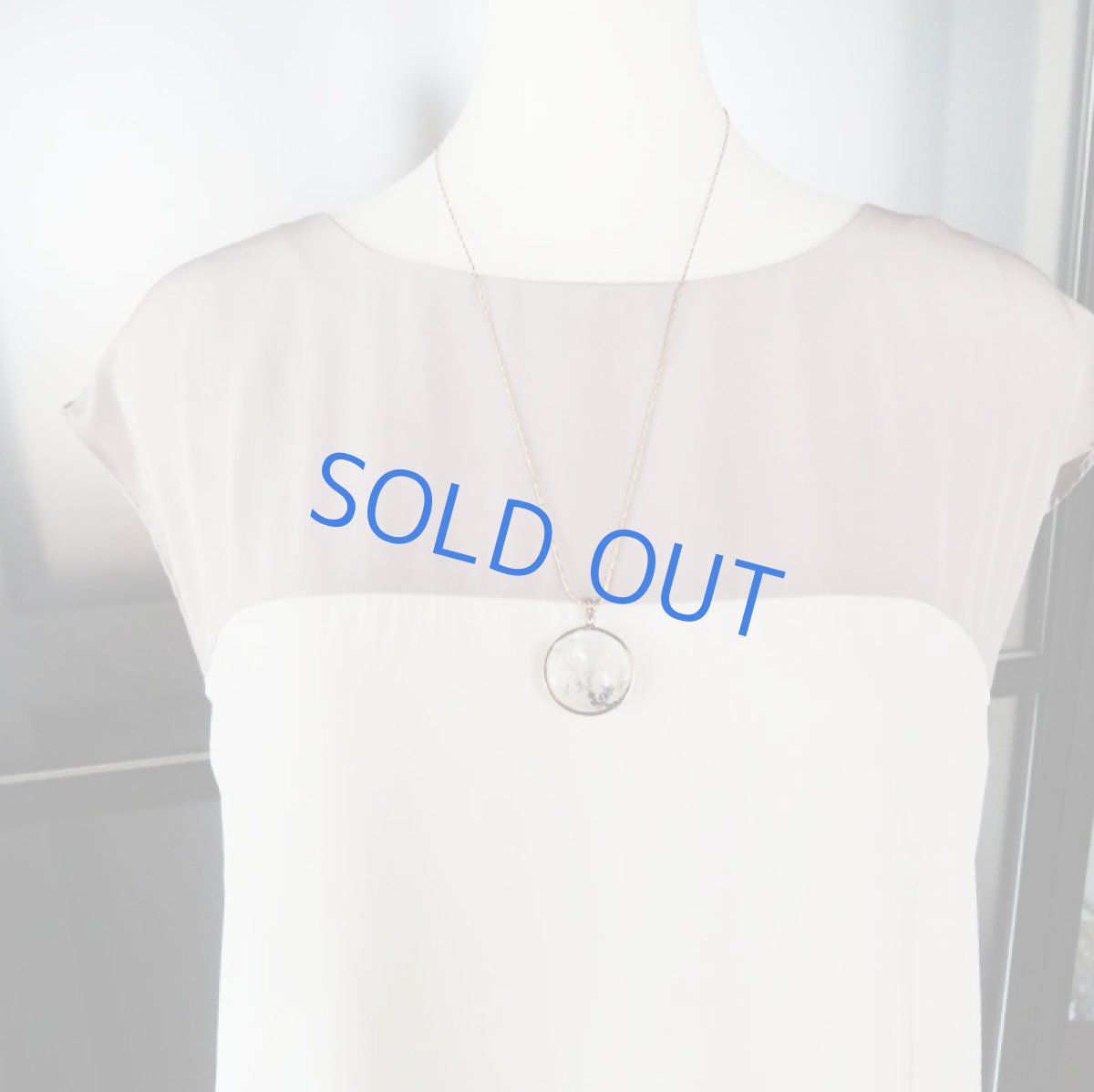 画像8: 【1点もの・ラウンド大粒】ブラジル産 デンドリティッククォーツ ペンダント vintageチェーンネックレス約60cm (8)