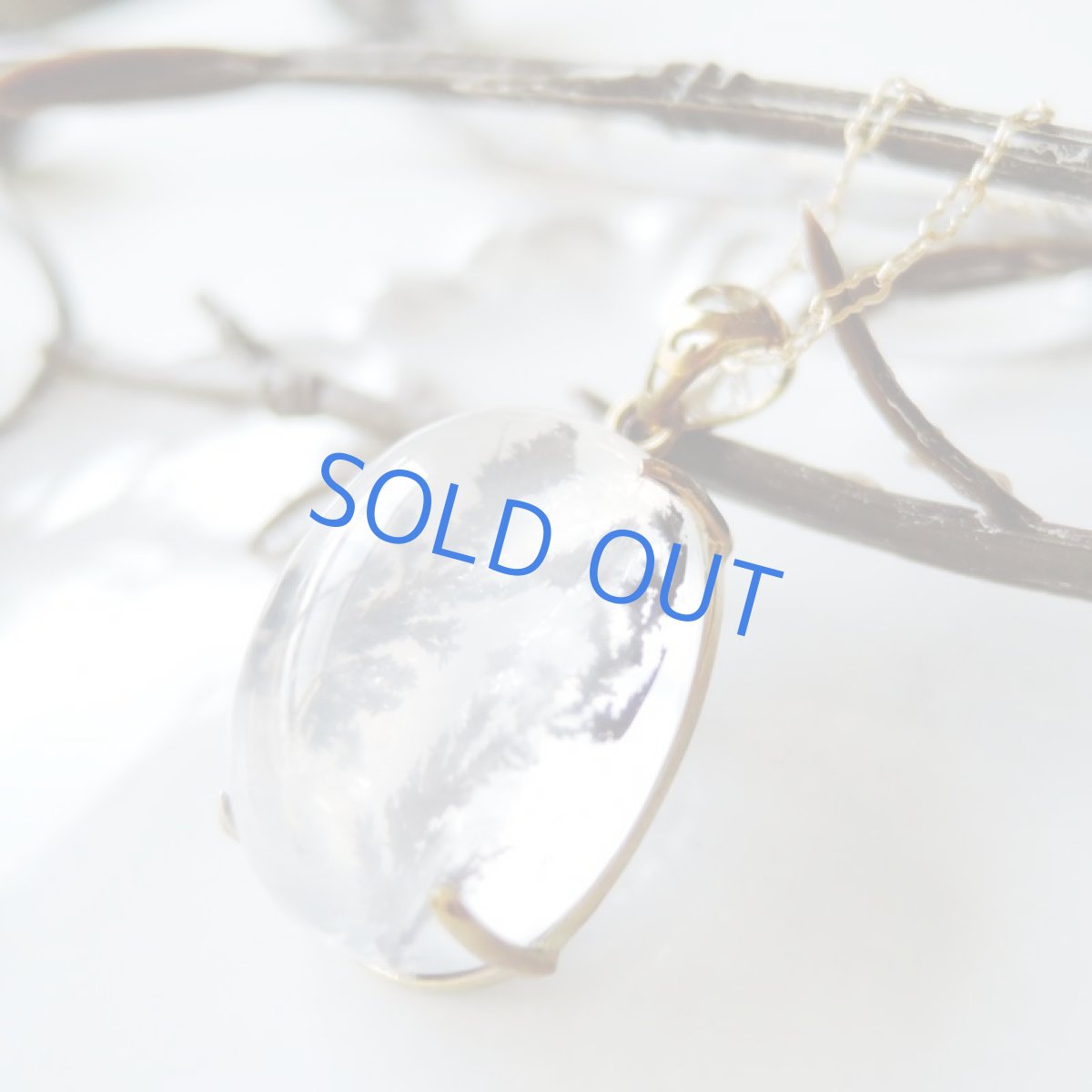 画像2: 【1点もの・オーバルA】ブラジル産 デンドリティッククォーツ ペンダント 14kgfネックレス約50cm (2)