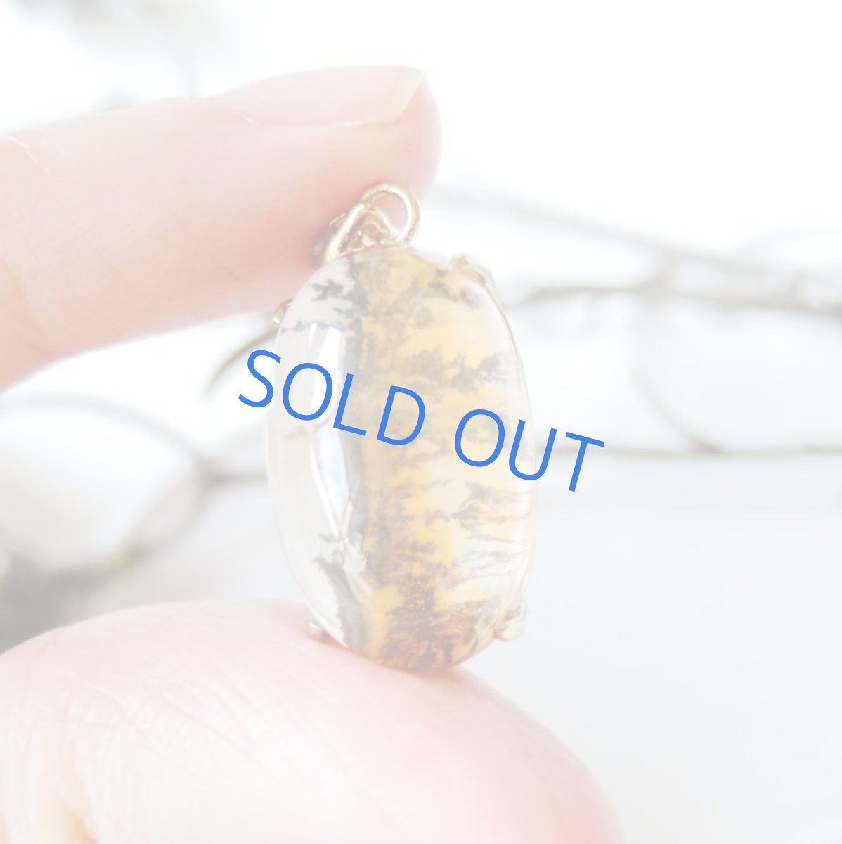 画像2: 【1点もの・オーバルB】ブラジル産 デンドリティッククォーツ ペンダント 14kgfネックレス約50cm (2)