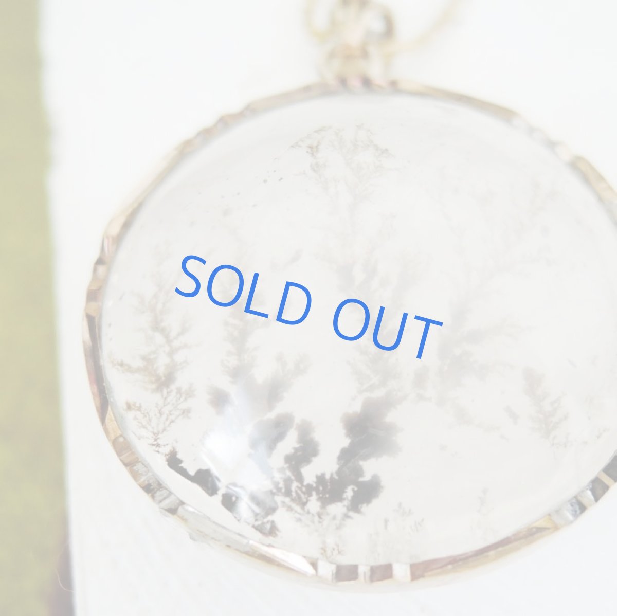 画像3: 【1点もの・ラウンド大粒】ブラジル産 デンドリティッククォーツ ペンダント vintageチェーンネックレス約60cm (3)