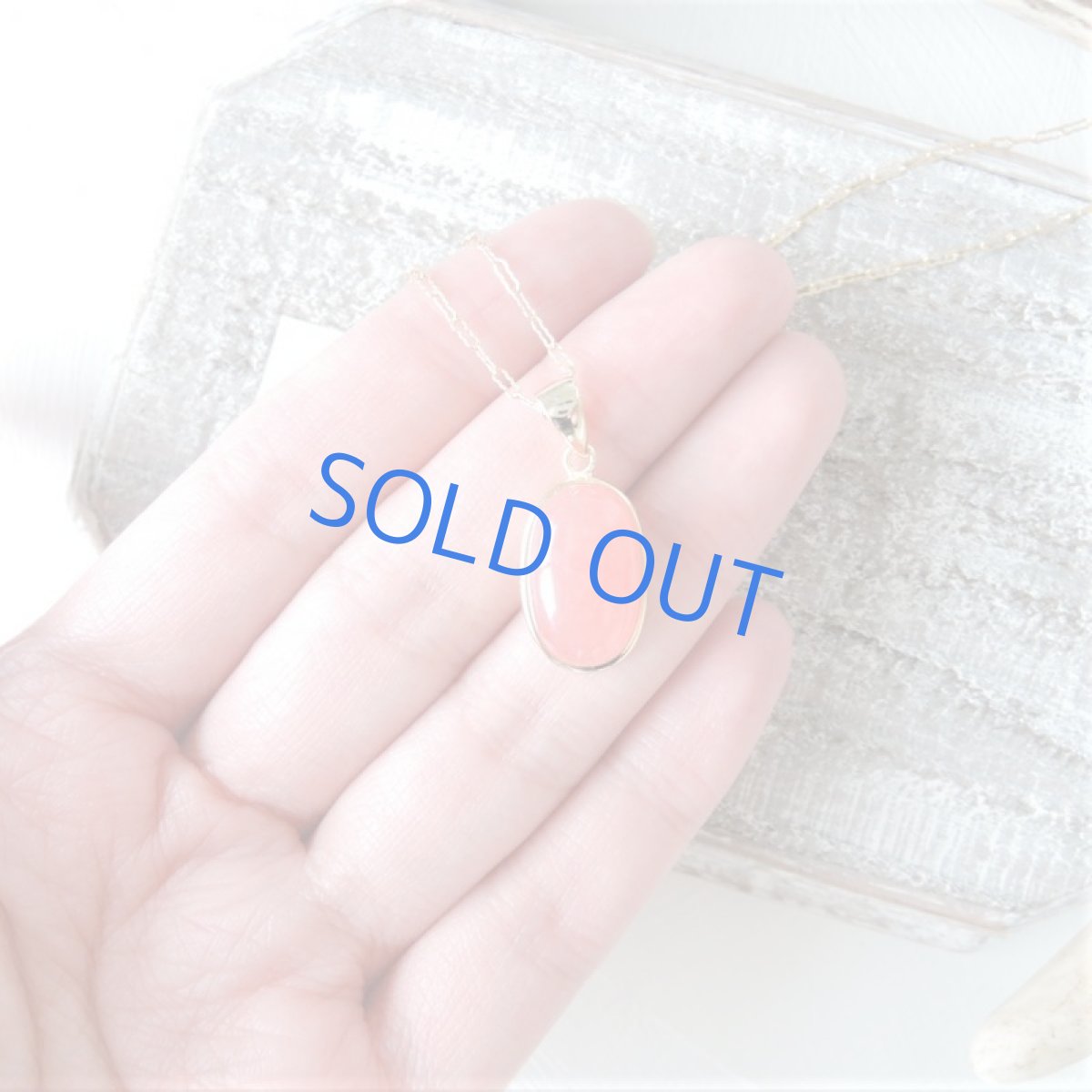 画像2: 【1点もの・B】大粒　アルゼンチン産インカローズ　ほっそりオーバル型　約50cm14kgfネックレス (2)