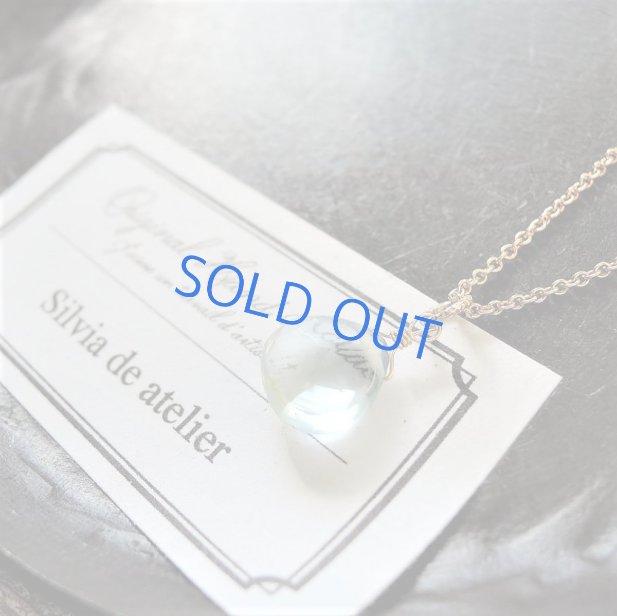 画像3: 訳あり・残り２　AAA　ブルー　アクアマリン　マロンドロップ　一粒　サージカルステンレスネックレス (3)