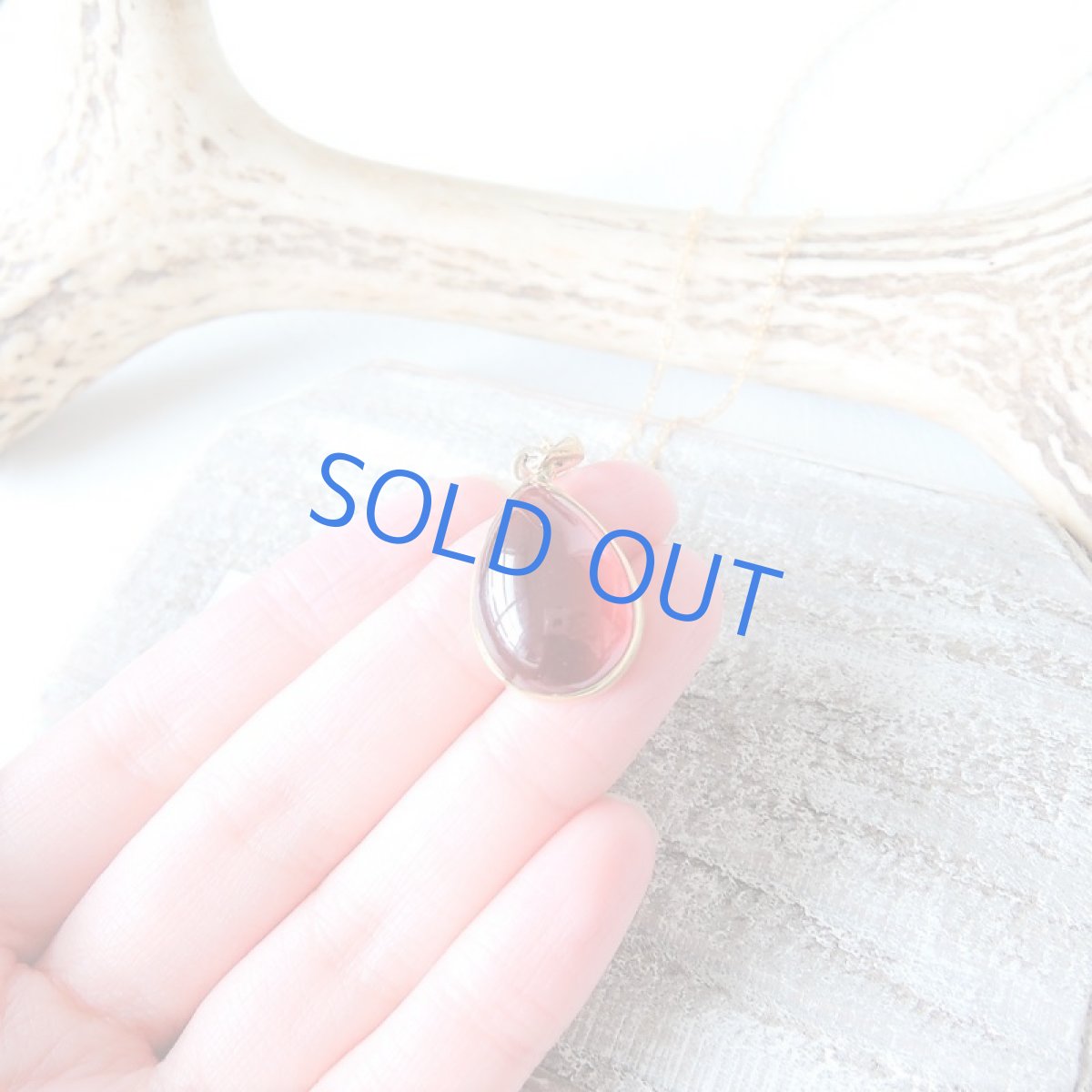 画像3: 【1点もの・A】大粒　ヘソナイトガーネット　しずく型　約50cm14kgfネックレス (3)