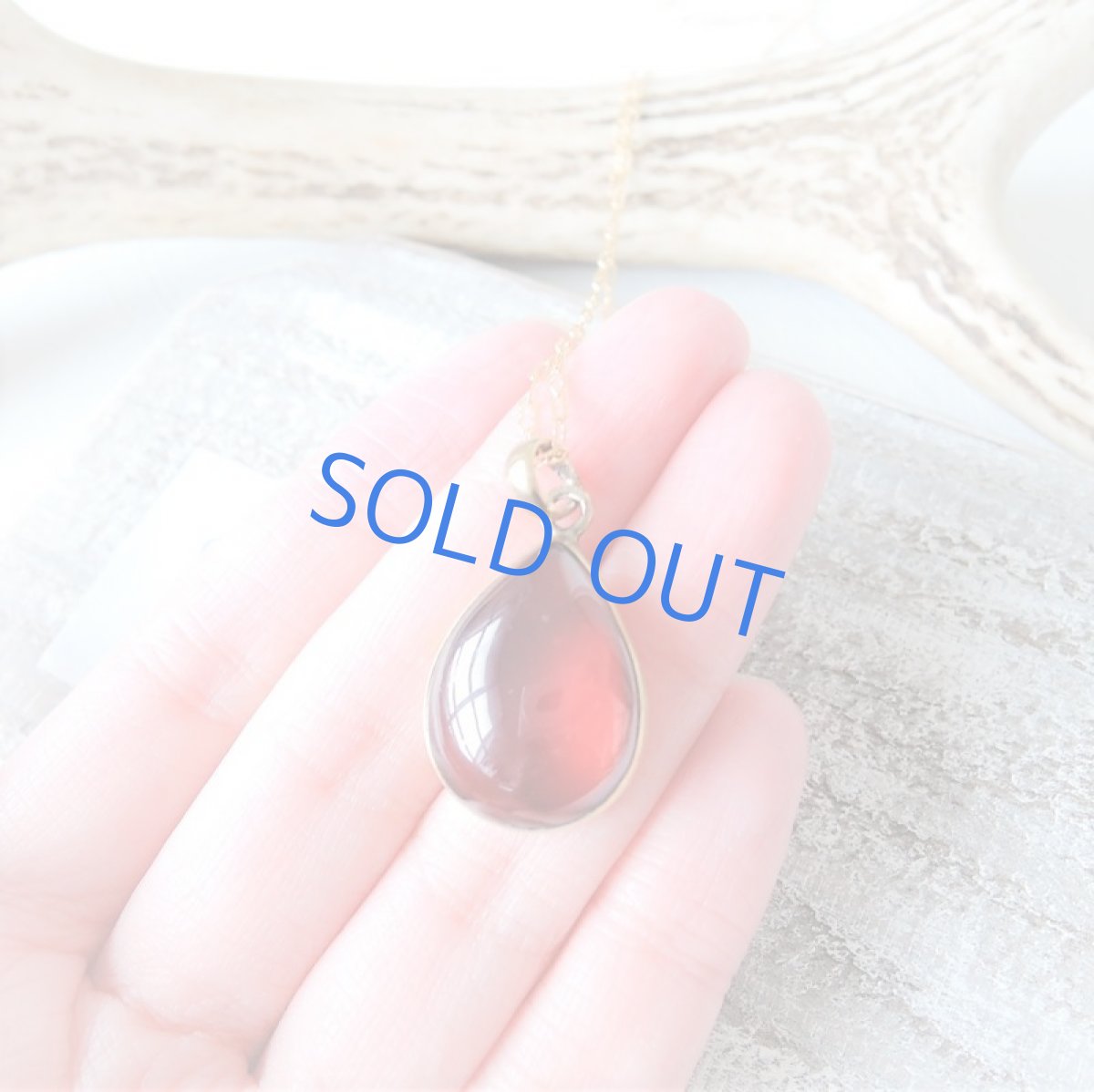 画像4: 【1点もの・C】大粒 ヘソナイトガーネット しずく型 約50cm14kgfネックレス (4)