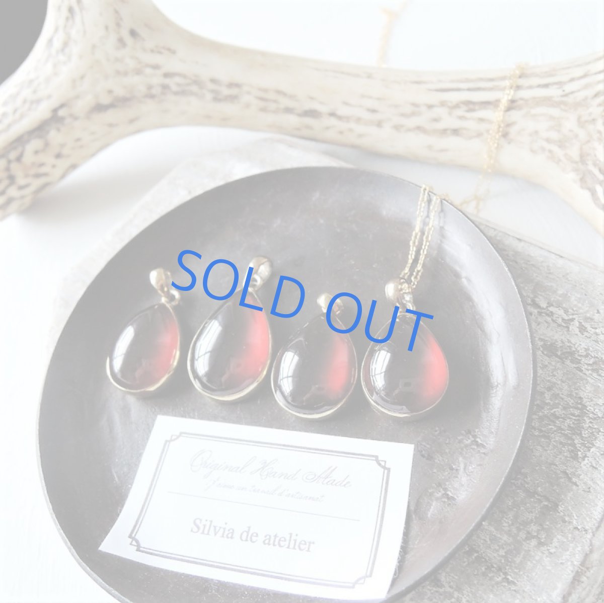 画像7: 【1点もの・B】超大粒 ヘソナイトガーネット しずく型 約50cm14kgfネックレス (7)