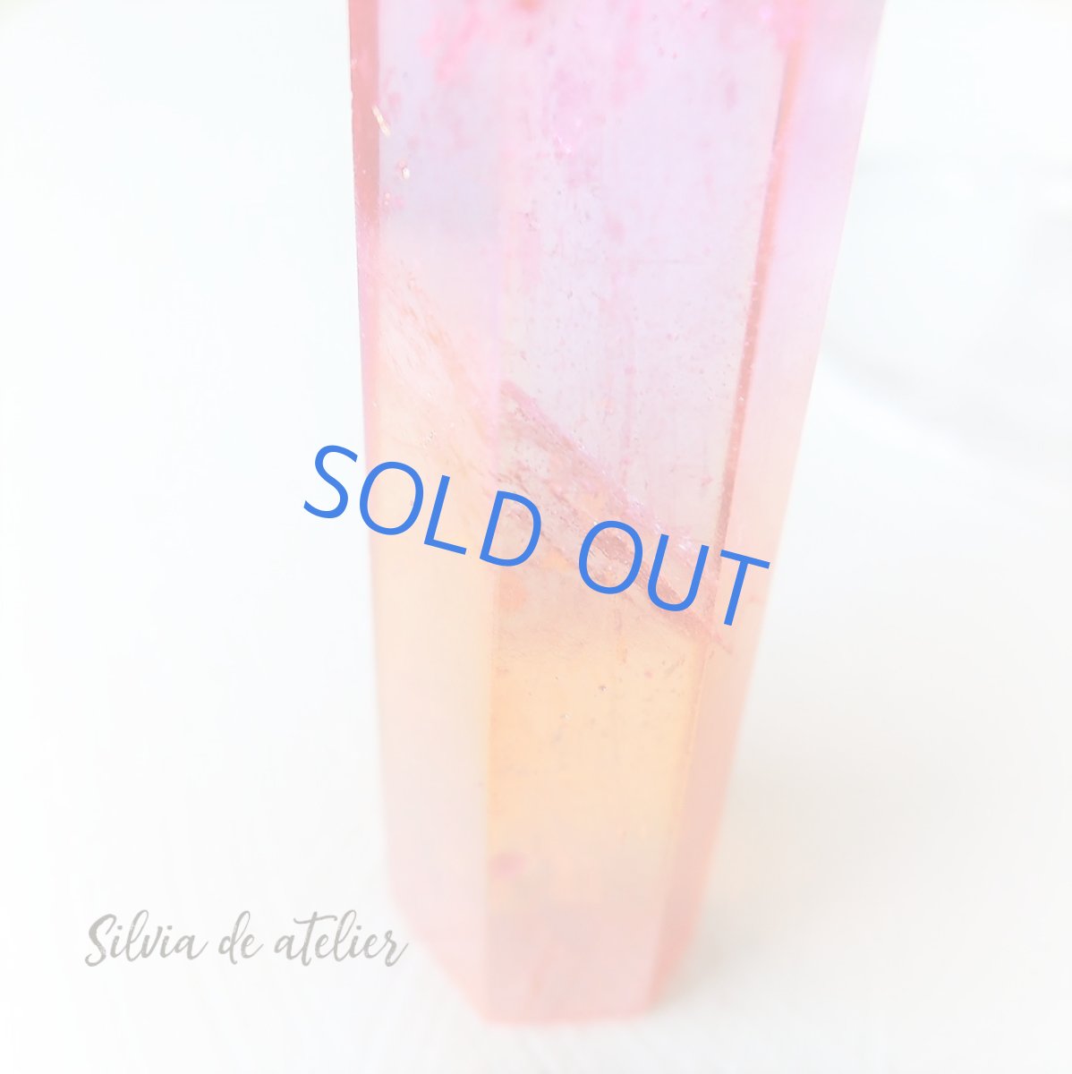 画像3: 【残り1・ピンクオレンジ】 チャクラカラー対応 オーラクォーツ結晶 音叉セット (3)