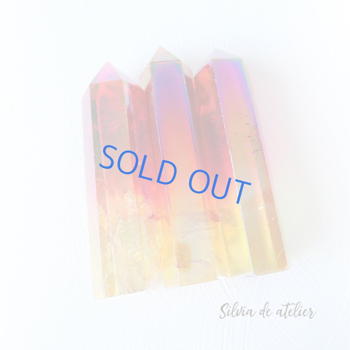 画像5: 【残り1・赤黄】 チャクラカラー対応　オーラクォーツ結晶　音叉セット (5)