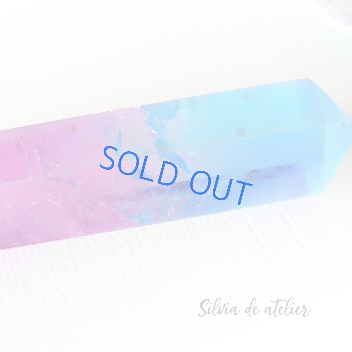 画像3: 【残り1・ピンクブルー】 チャクラカラー対応 オーラクォーツ結晶 音叉セット (3)