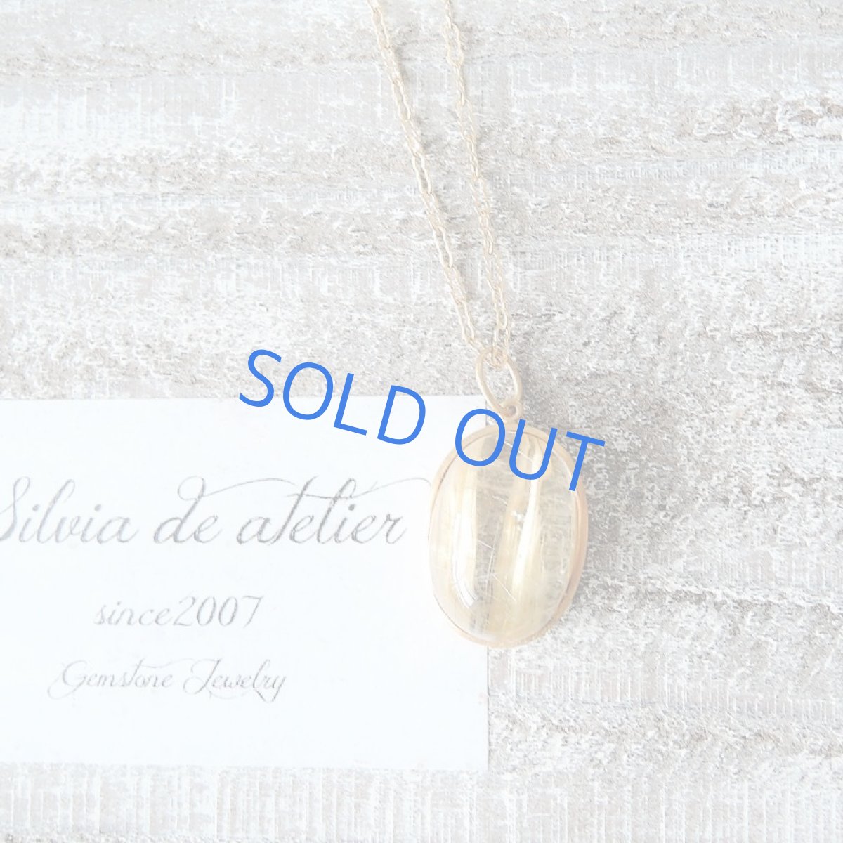 画像2: 1点もの　ブラジル産タイチンルチルクォーツ　マットフレームペンダント　14kgf約50cmネックレス (2)