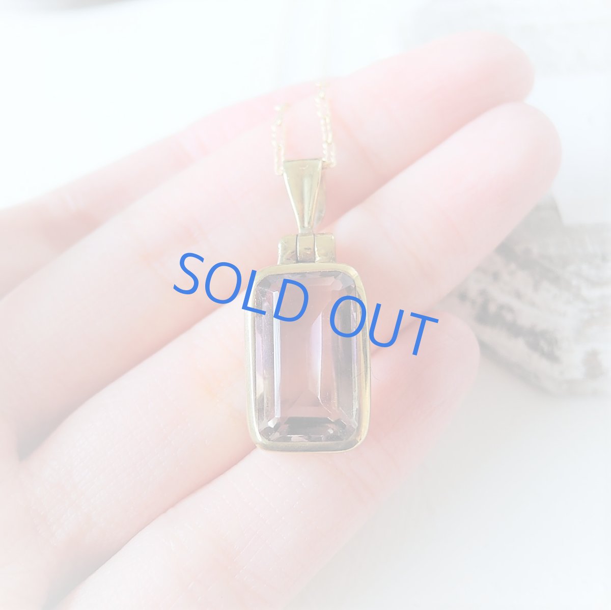 画像2: 【1点もの・Aレクタングル】超大粒 宝石質 ボリビア産非加熱 AAAAアメトリン ジェム フレームペンダントネックレス (2)