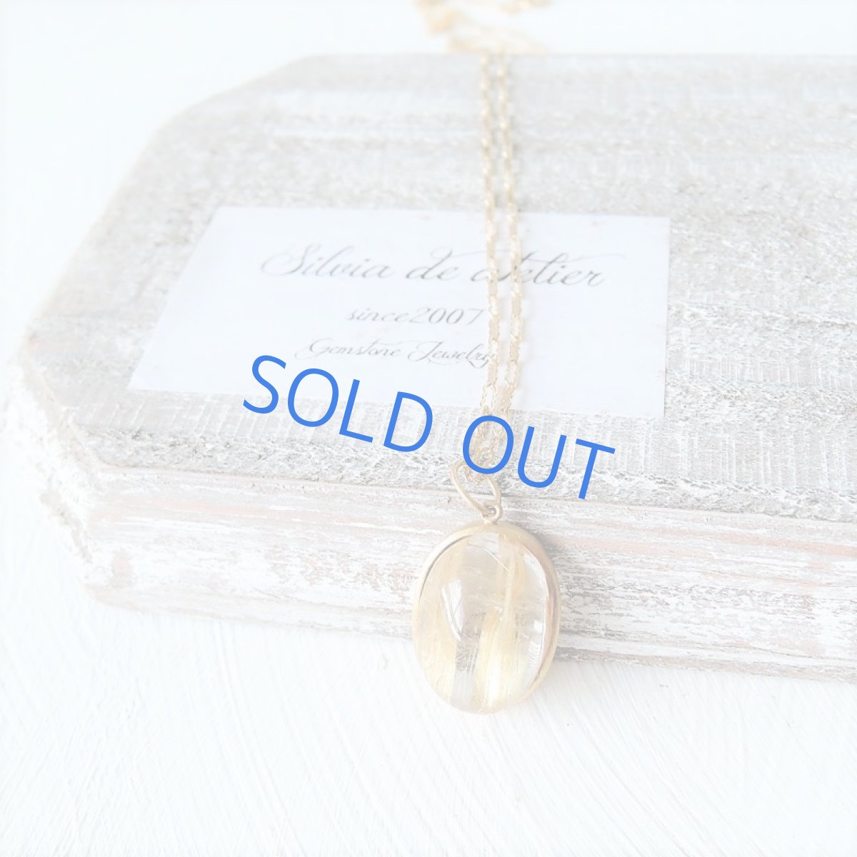 画像5: 1点もの　ブラジル産タイチンルチルクォーツ　マットフレームペンダント　14kgf約50cmネックレス (5)