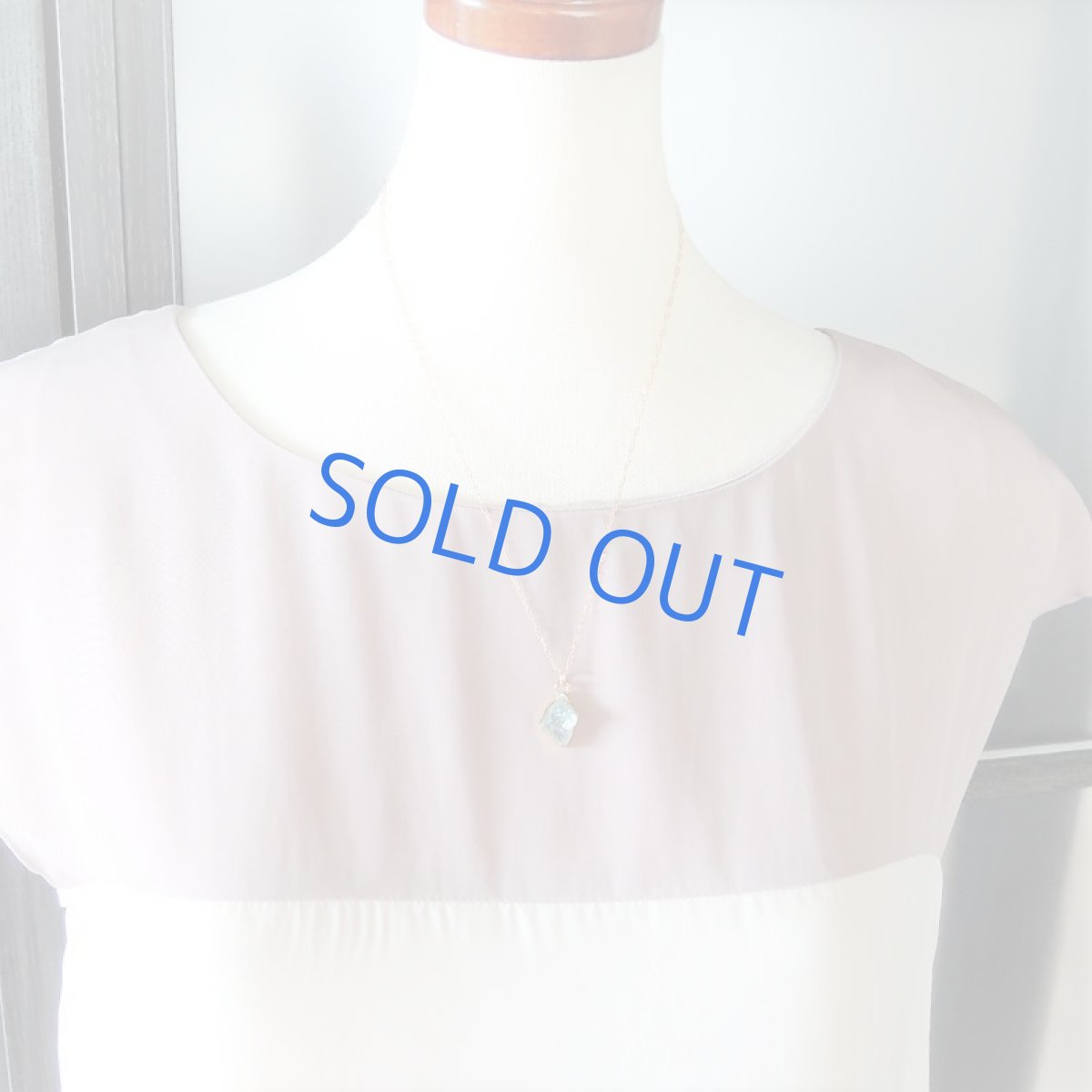 画像8: 【1点もの・D】大粒 アクアマリン 原石フレームストーン 14kgfネックレス約50cm (8)