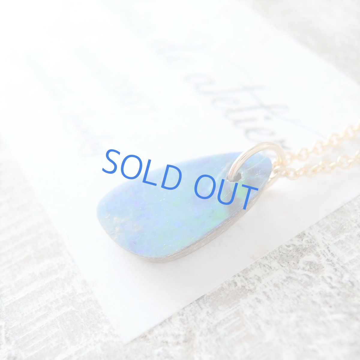 画像3: 【1点もの・訳ありD】オーストラリア産 ブルーファイアオパール タブレット 約40センチ14kgfチェーンネックレス (3)