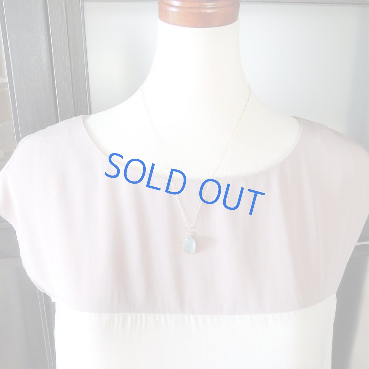 画像7: 【1点もの・B】大粒 アクアマリン 原石フレームストーン 14kgfネックレス約50cm (7)