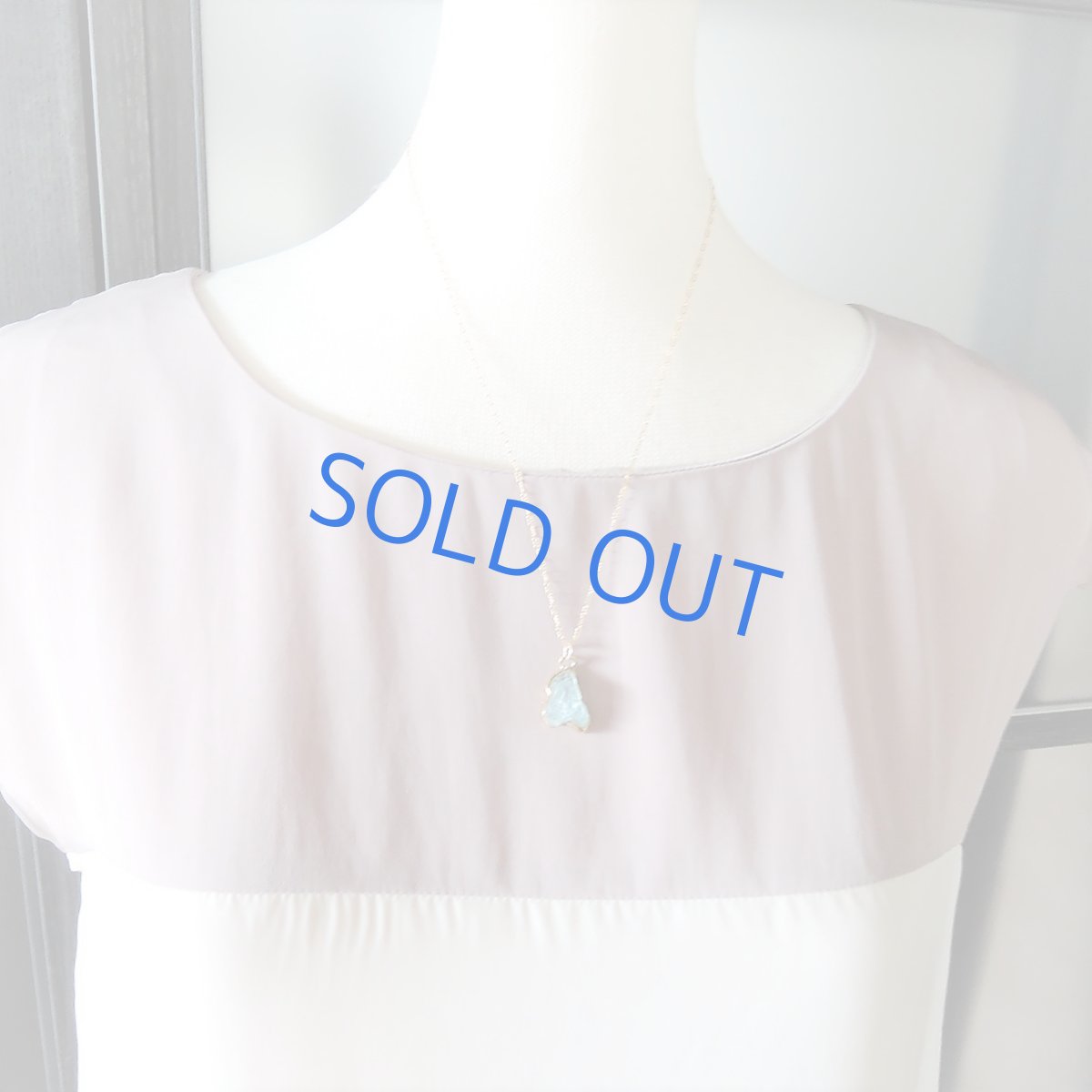 画像5: 【1点もの・A】大粒　アクアマリン　原石フレームストーン　14kgfネックレス約50cm (5)