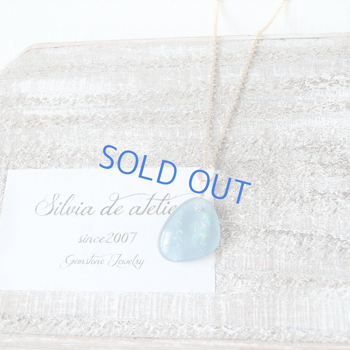 画像5: 【1点もの・A】大粒 オーストラリア産 ブルーファイアオパール タブレット 約40センチ14kgfチェーンネックレス (5)