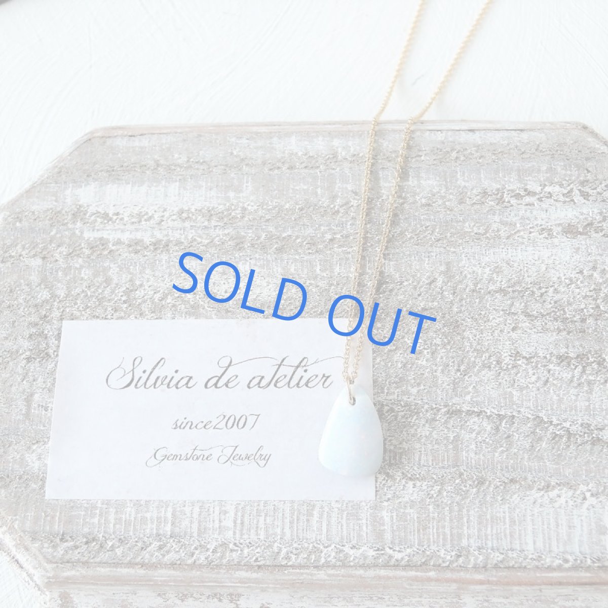 画像4: 【1点もの・E】オーストラリア産 ホワイトファイアオパール タブレット 約40センチ14kgfチェーンネックレス (4)