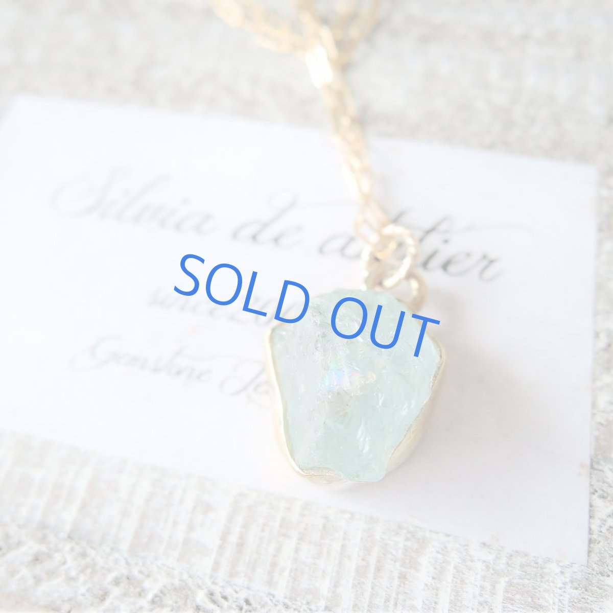 画像6: 【1点もの・C虹入り】大粒 アクアマリン 原石フレームストーン 14kgfネックレス約50cm (6)