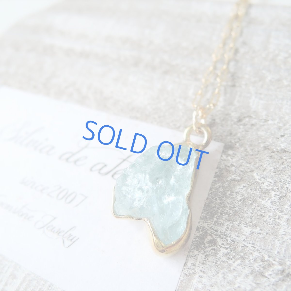 画像3: 【1点もの・A】大粒　アクアマリン　原石フレームストーン　14kgfネックレス約50cm (3)