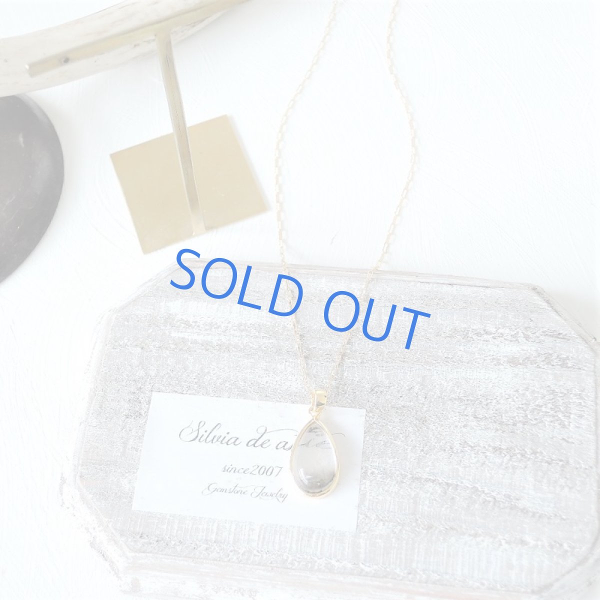 画像5: 【1点もの】AAA プラチナルチルクォーツ ペアシェイプカボション フレームペンダントネックレス (5)