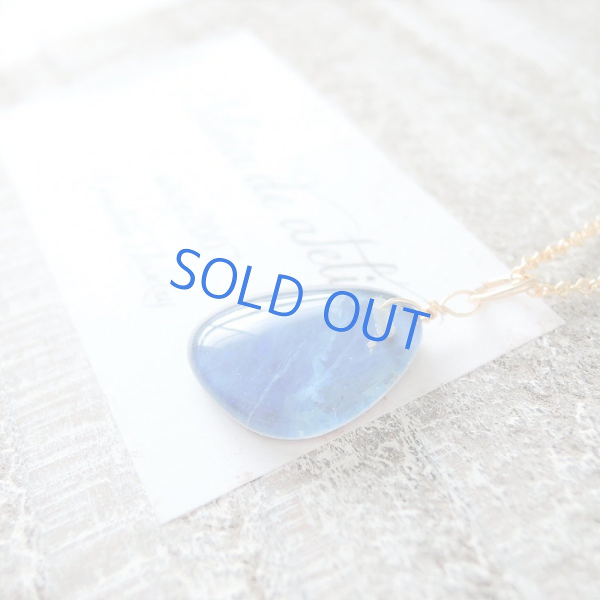 画像2: 【1点もの・C】オーストラリア産 ブルーファイアオパール タブレット 約40センチ14kgfチェーンネックレス (2)