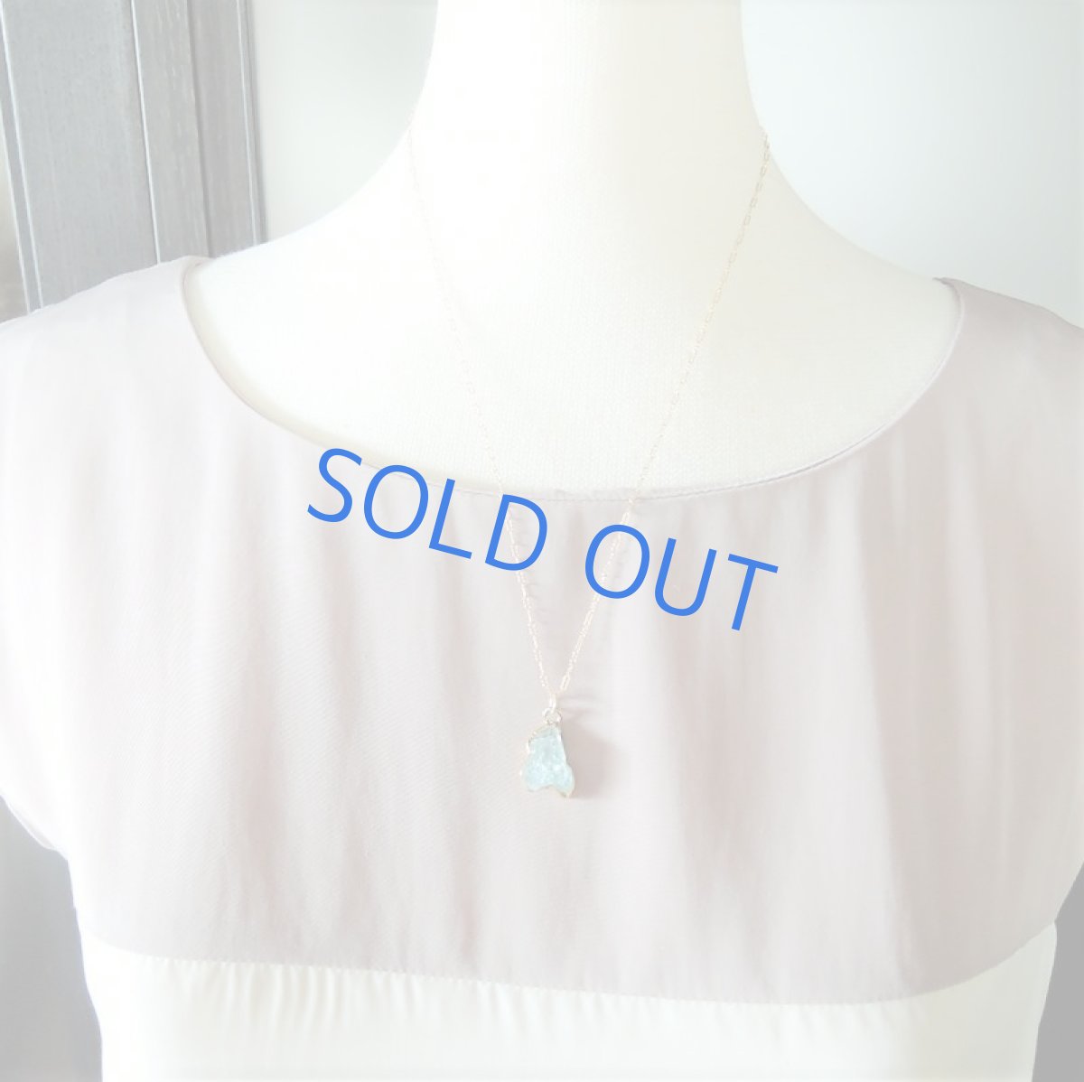 画像6: 【1点もの・A】大粒　アクアマリン　原石フレームストーン　14kgfネックレス約50cm (6)