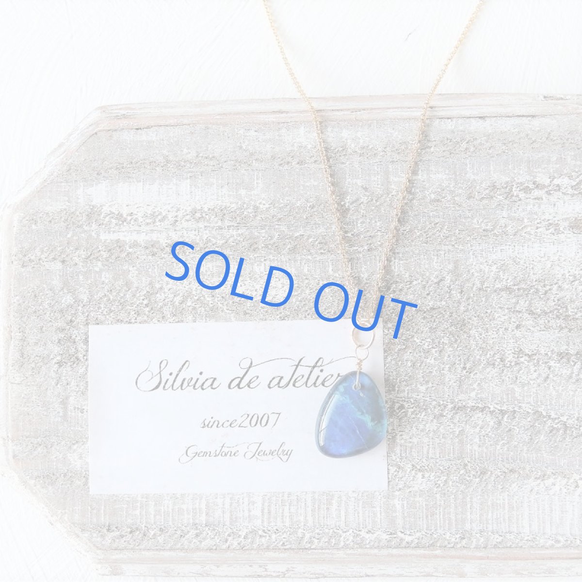 画像4: 【1点もの・C】オーストラリア産 ブルーファイアオパール タブレット 約40センチ14kgfチェーンネックレス (4)