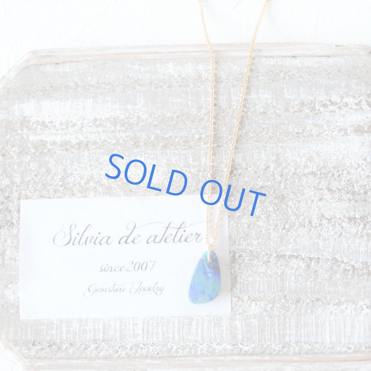 画像4: 【1点もの・訳ありD】オーストラリア産 ブルーファイアオパール タブレット 約40センチ14kgfチェーンネックレス (4)