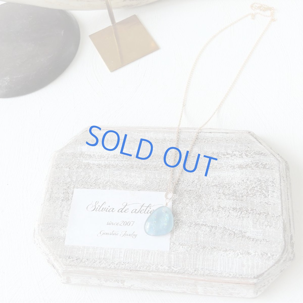 画像4: 【1点もの・A】大粒 オーストラリア産 ブルーファイアオパール タブレット 約40センチ14kgfチェーンネックレス (4)