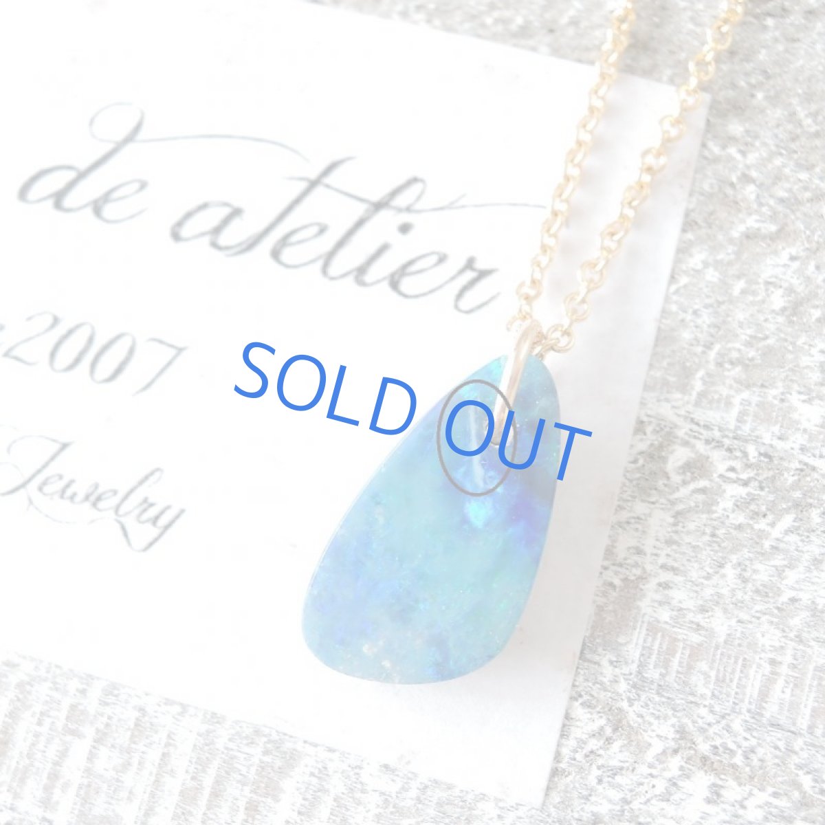 画像2: 【1点もの・訳ありD】オーストラリア産 ブルーファイアオパール タブレット 約40センチ14kgfチェーンネックレス (2)