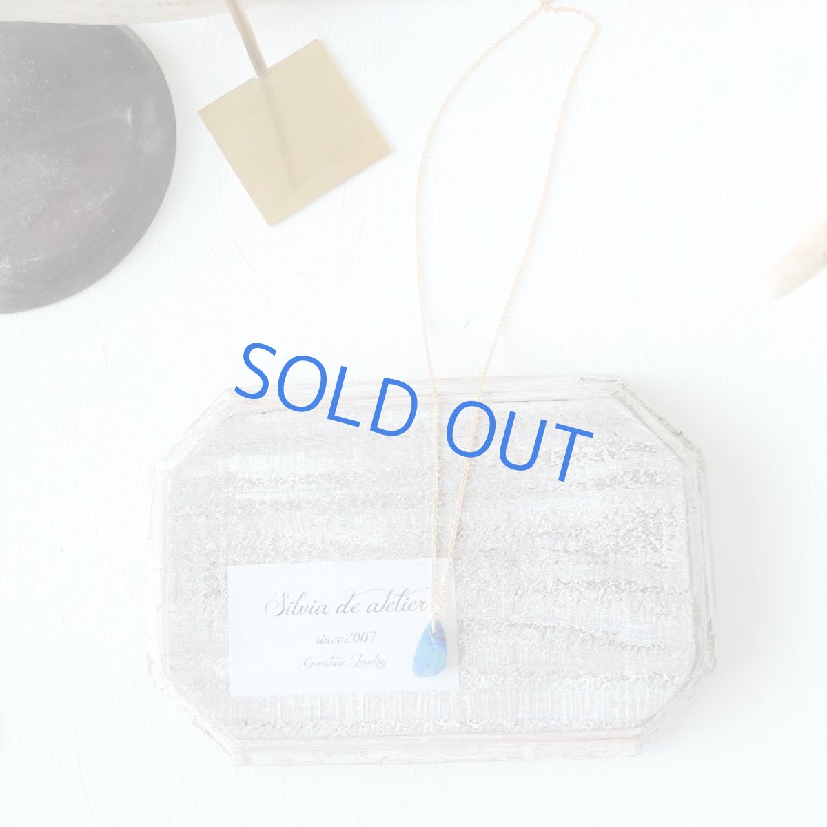 画像5: 【1点もの・訳ありD】オーストラリア産 ブルーファイアオパール タブレット 約40センチ14kgfチェーンネックレス (5)