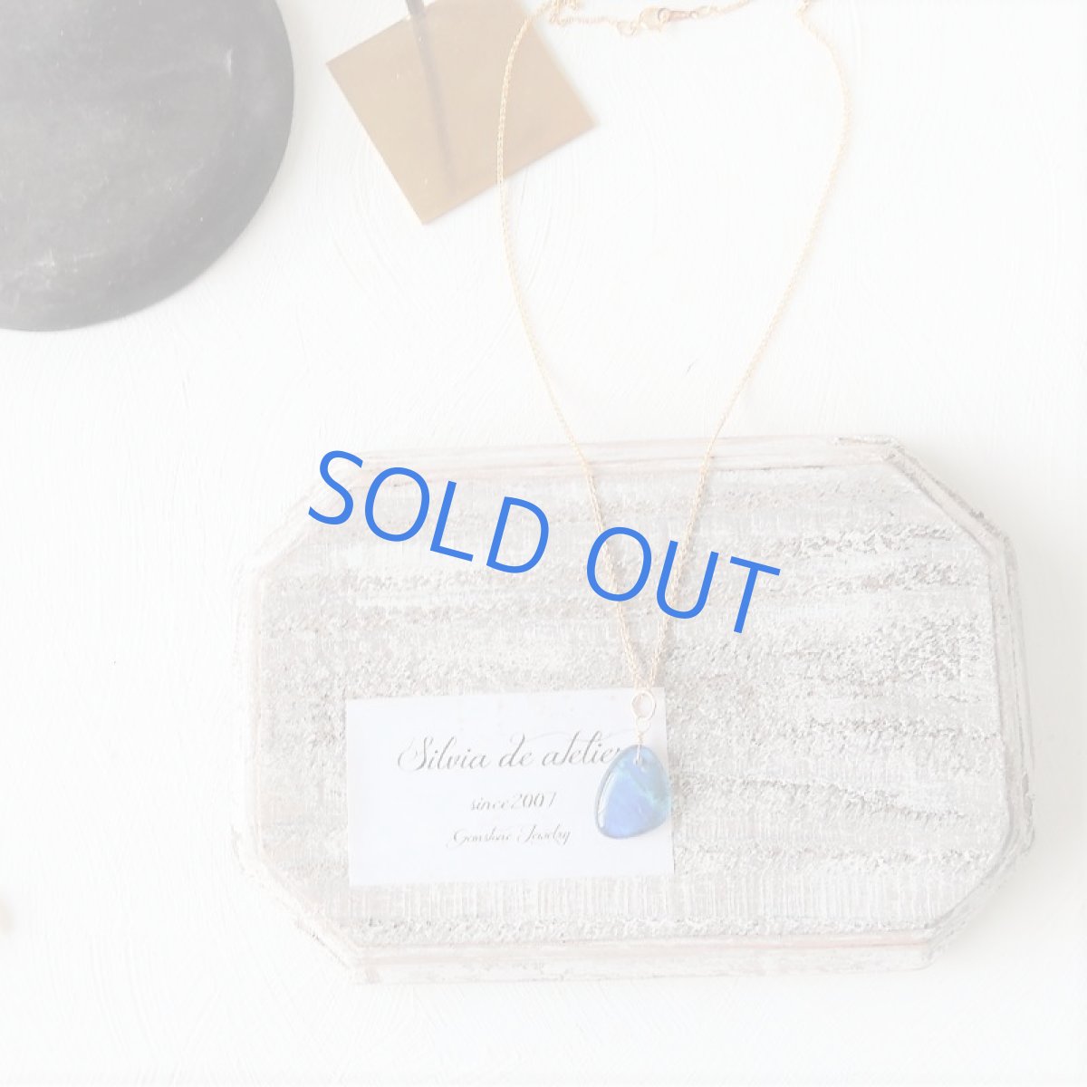 画像5: 【1点もの・C】オーストラリア産 ブルーファイアオパール タブレット 約40センチ14kgfチェーンネックレス (5)